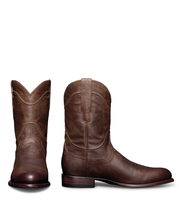 Tecovas The Earl roper boots in Cafe goat leather